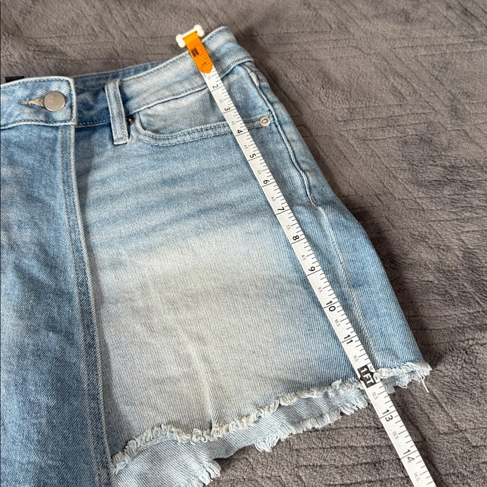 Aqua Denim Mini Skort Light Wash Faux Wrap Shorts Size 26